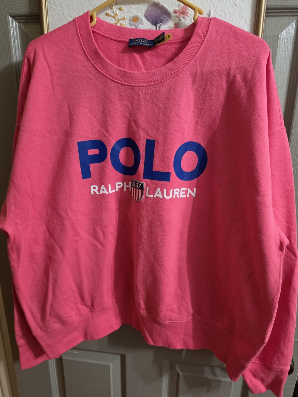 Polo by Ralph Lauren Women's Bright Pink Logo Sweatshirt